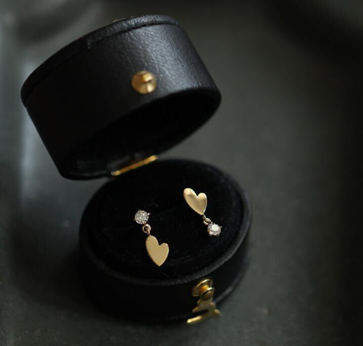 Asymmetric Hearts Stud Earrings