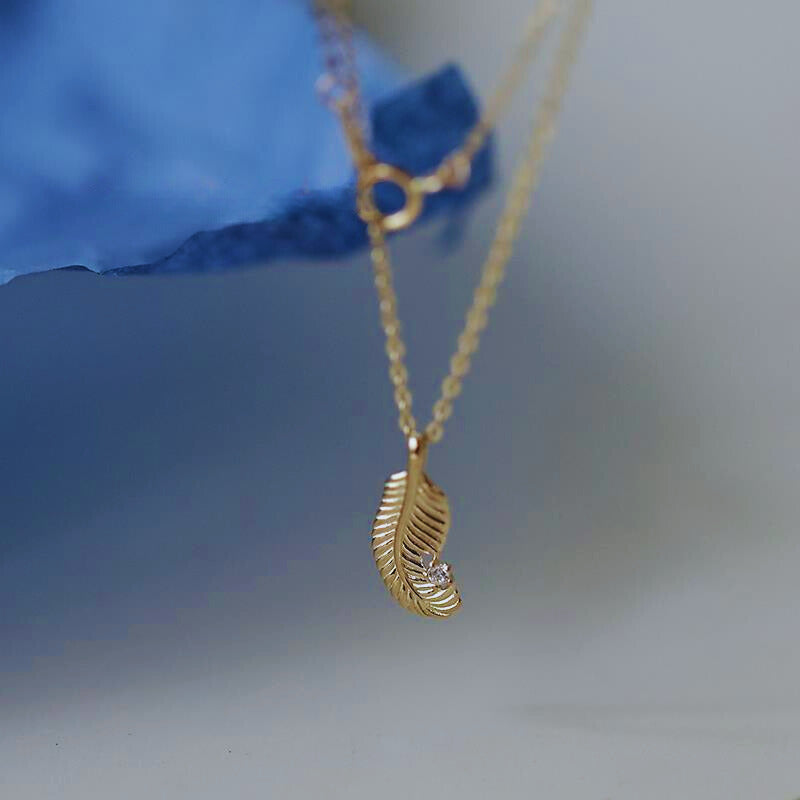 Fern Feather Charm Necklace