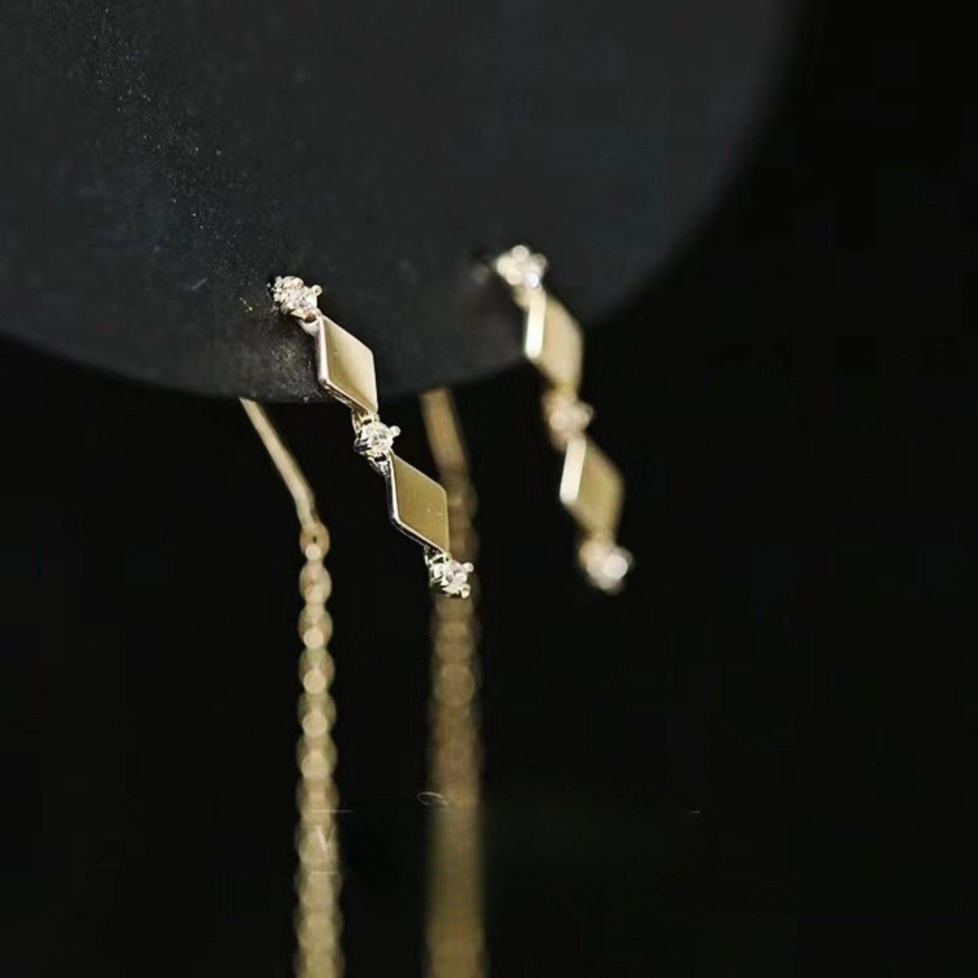 French Rhombus Chain Earrings