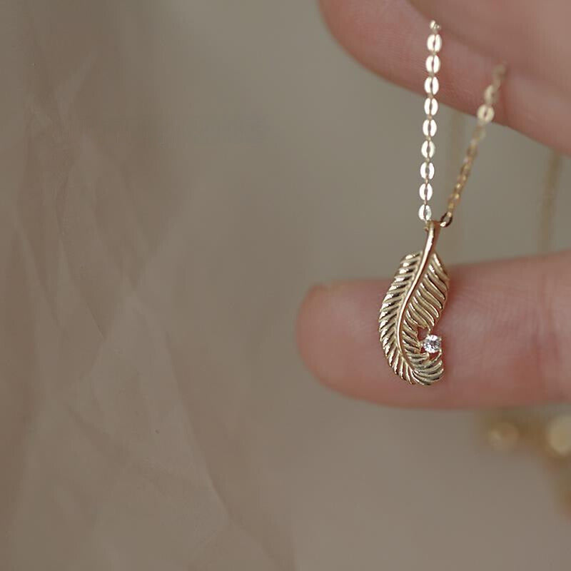 Fern Feather Charm Necklace