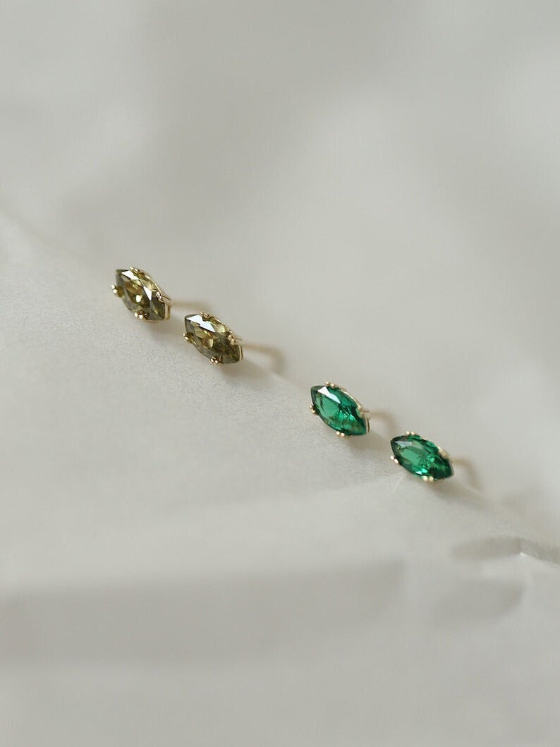 Petite Oval Gem Stud Earrings