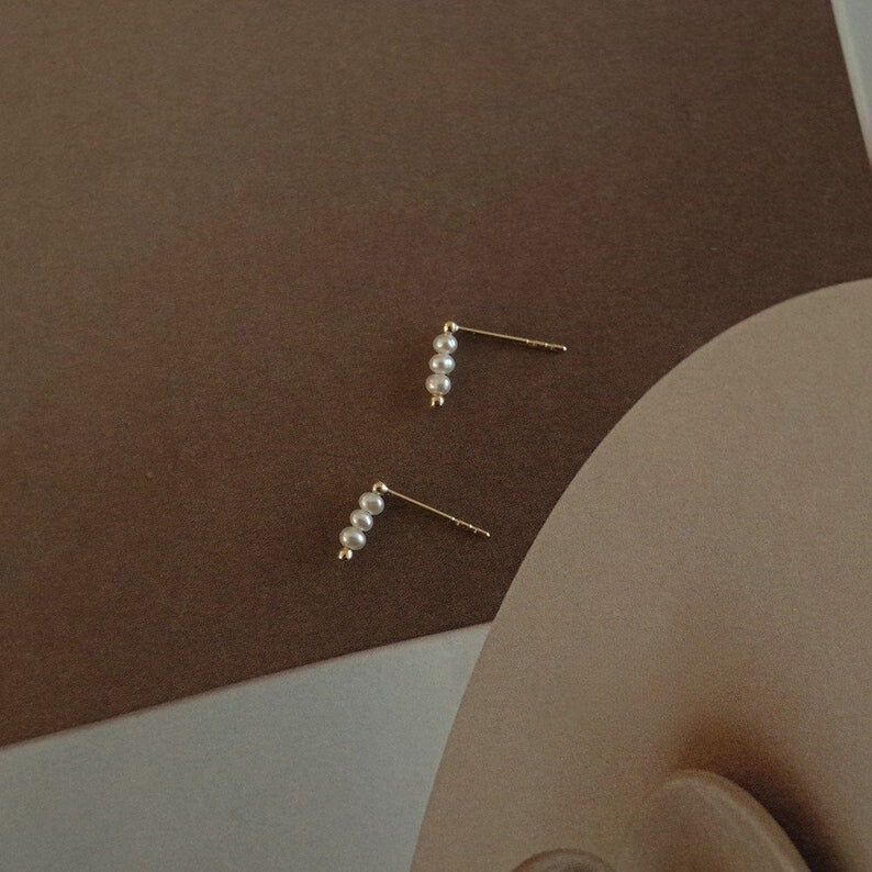 Pearl Lantern Stud Earrings