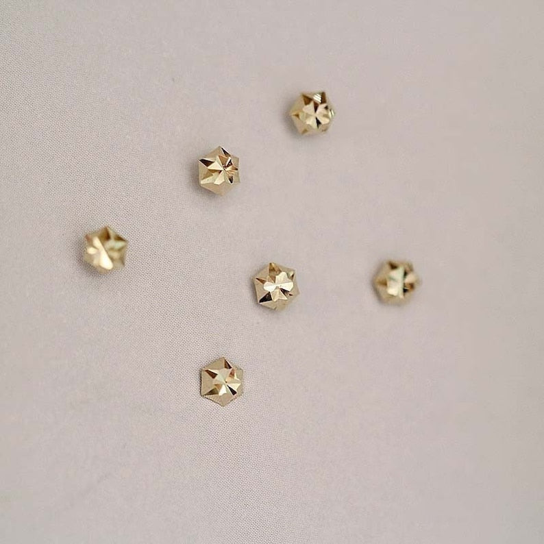 Hexagon Fold Stud Earrings