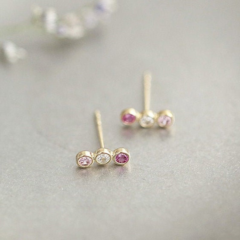 Pink Traffic Lights Stud Earrings