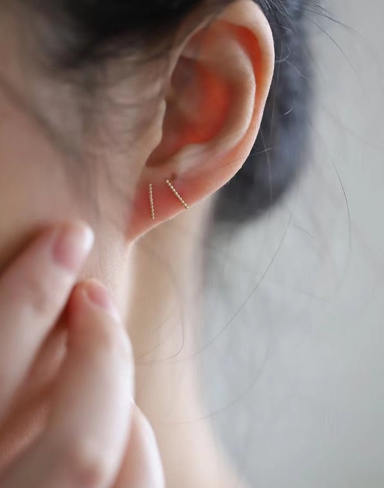 Beaded Wand Stud Earrings