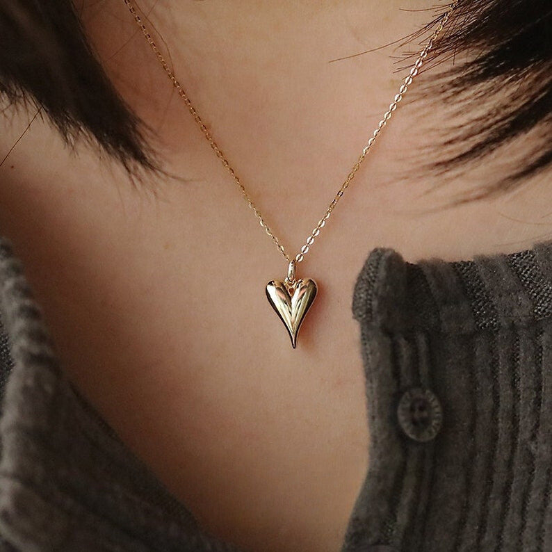 Dagger Heart Charm Necklace