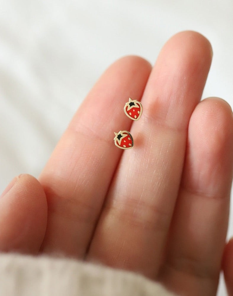 Strawberry Art Stud Earrings