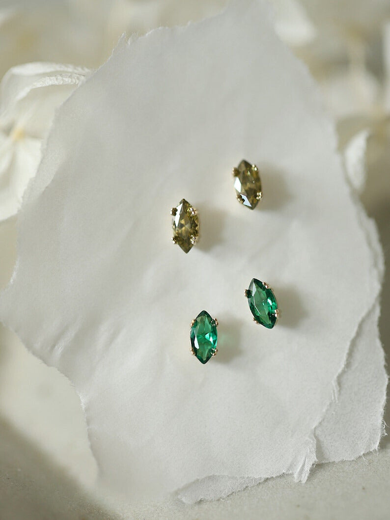 Petite Oval Gem Stud Earrings