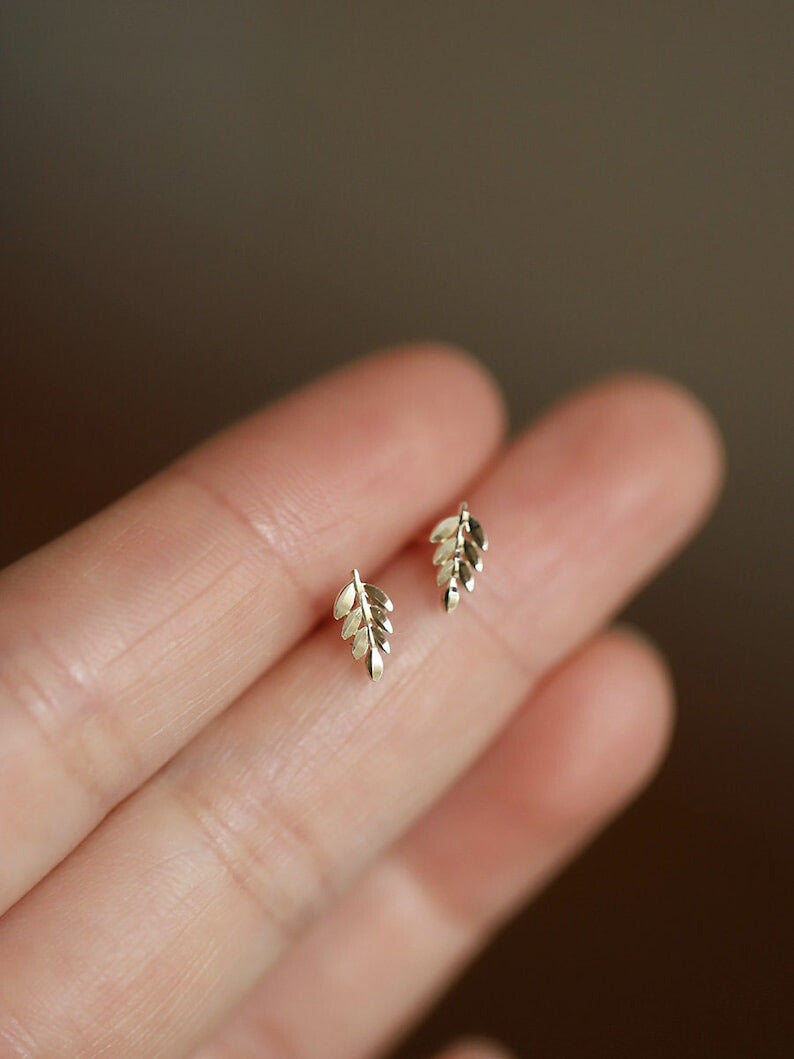 Spring Leaf Stud Earrings