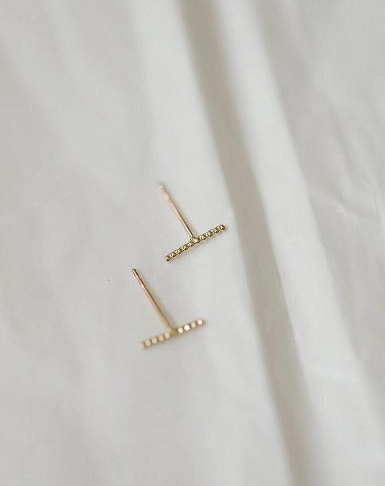 Beaded Wand Stud Earrings