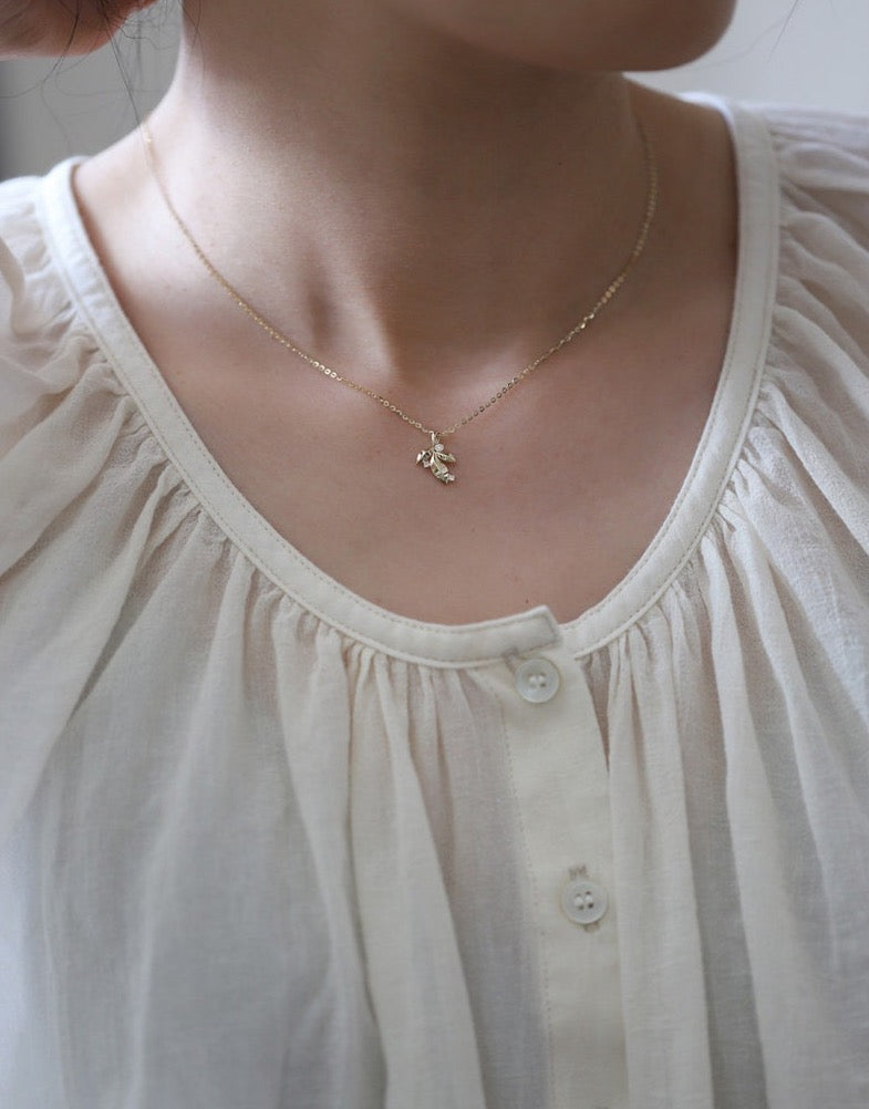 Hazel Leaf Charm Necklace