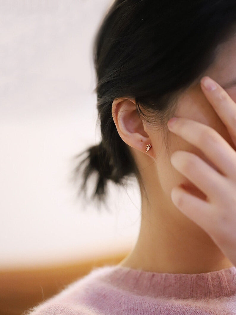 Spring Leaf Stud Earrings