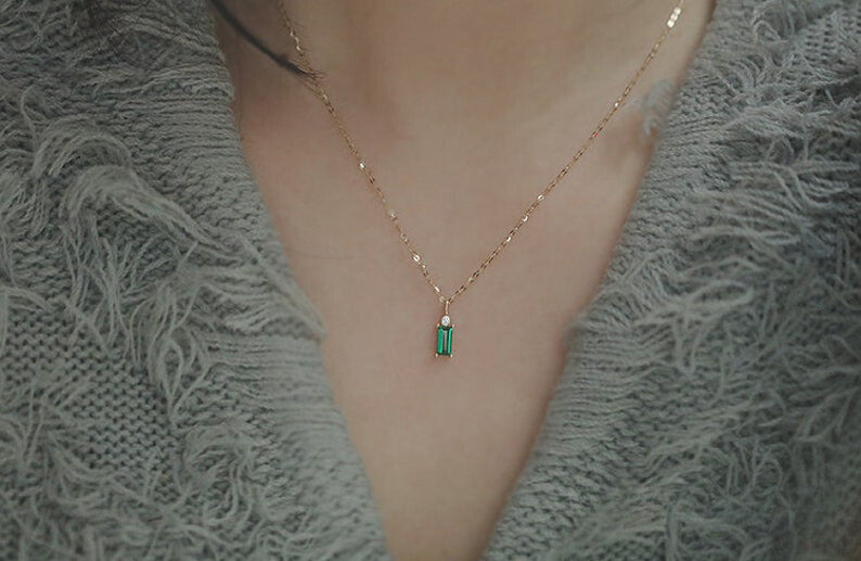 Jade Ovoid Charm Necklace