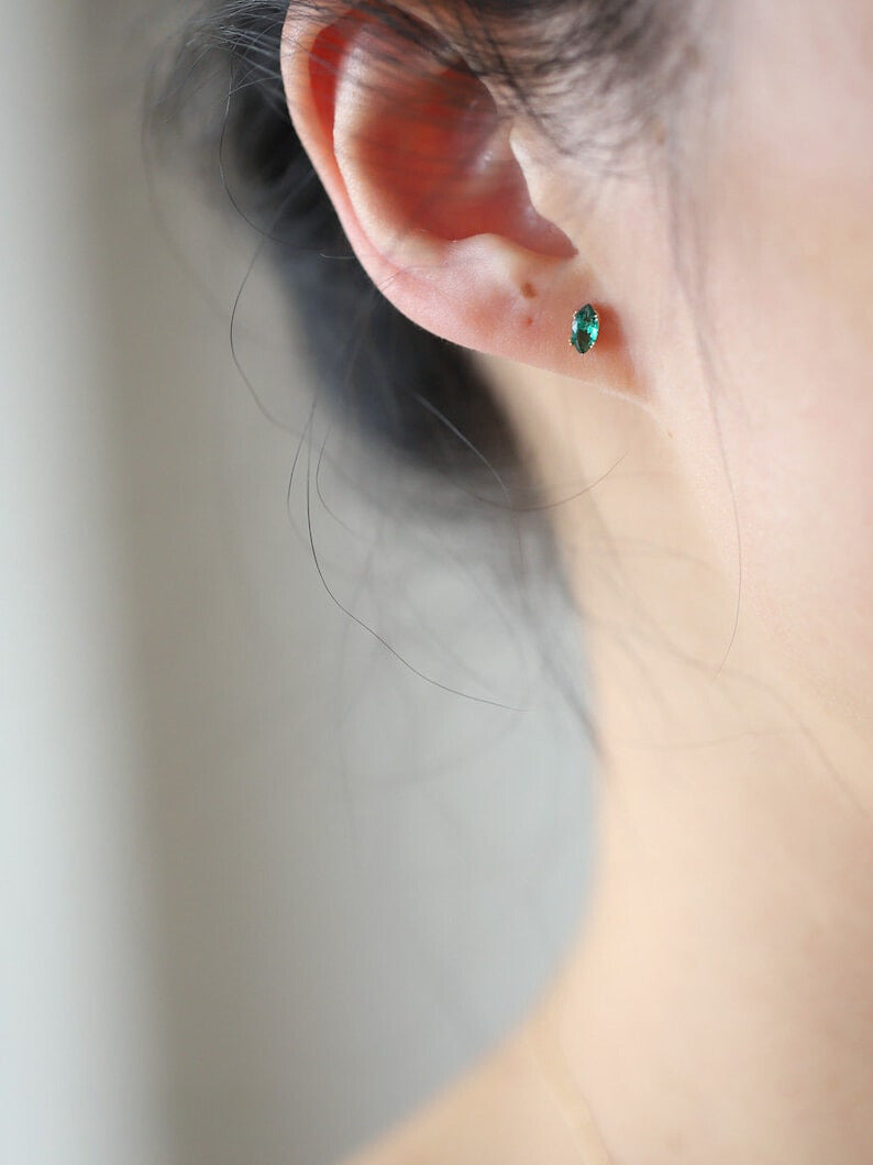 Petite Oval Gem Stud Earrings