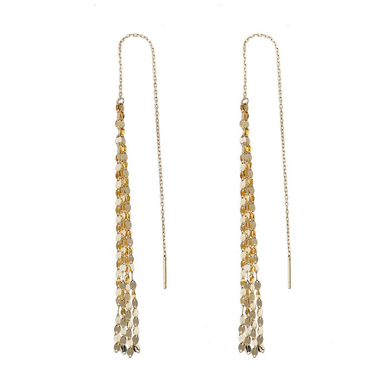 Sequinned Kiss Stack Chain Earrings