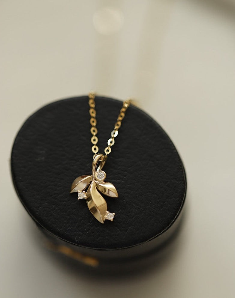 Hazel Leaf Charm Necklace