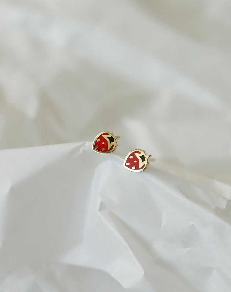 Strawberry Art Stud Earrings