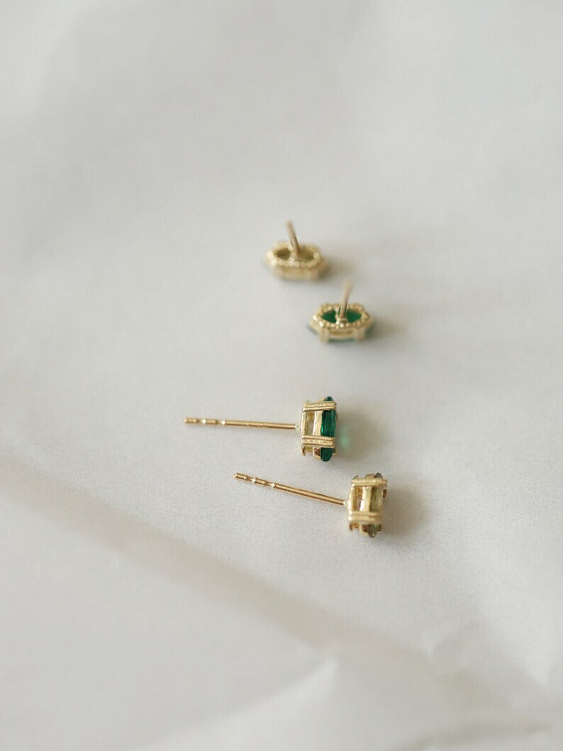 Petite Oval Gem Stud Earrings