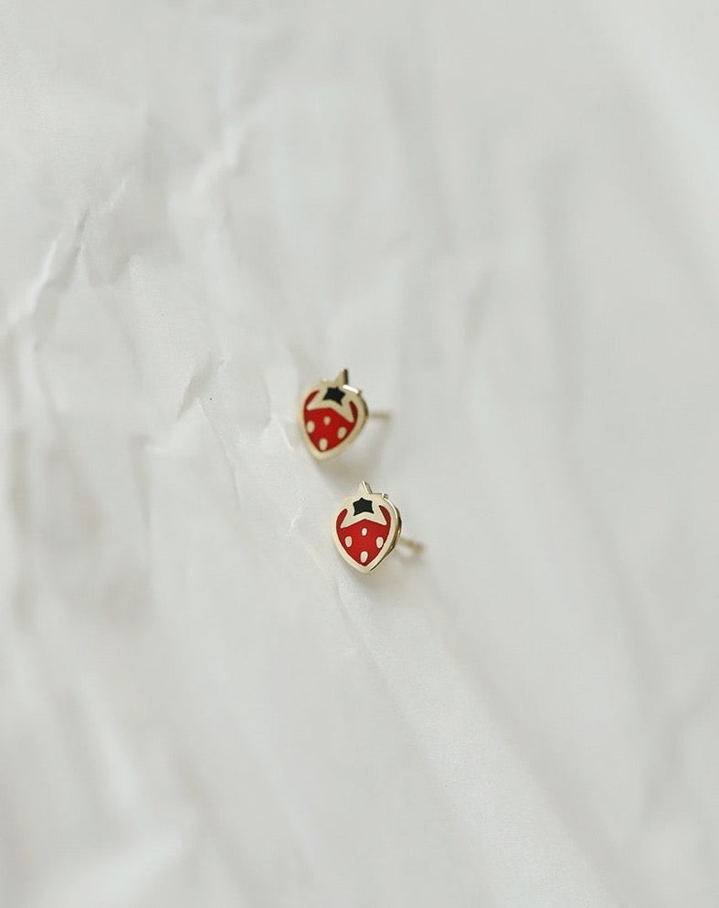 Strawberry Art Stud Earrings