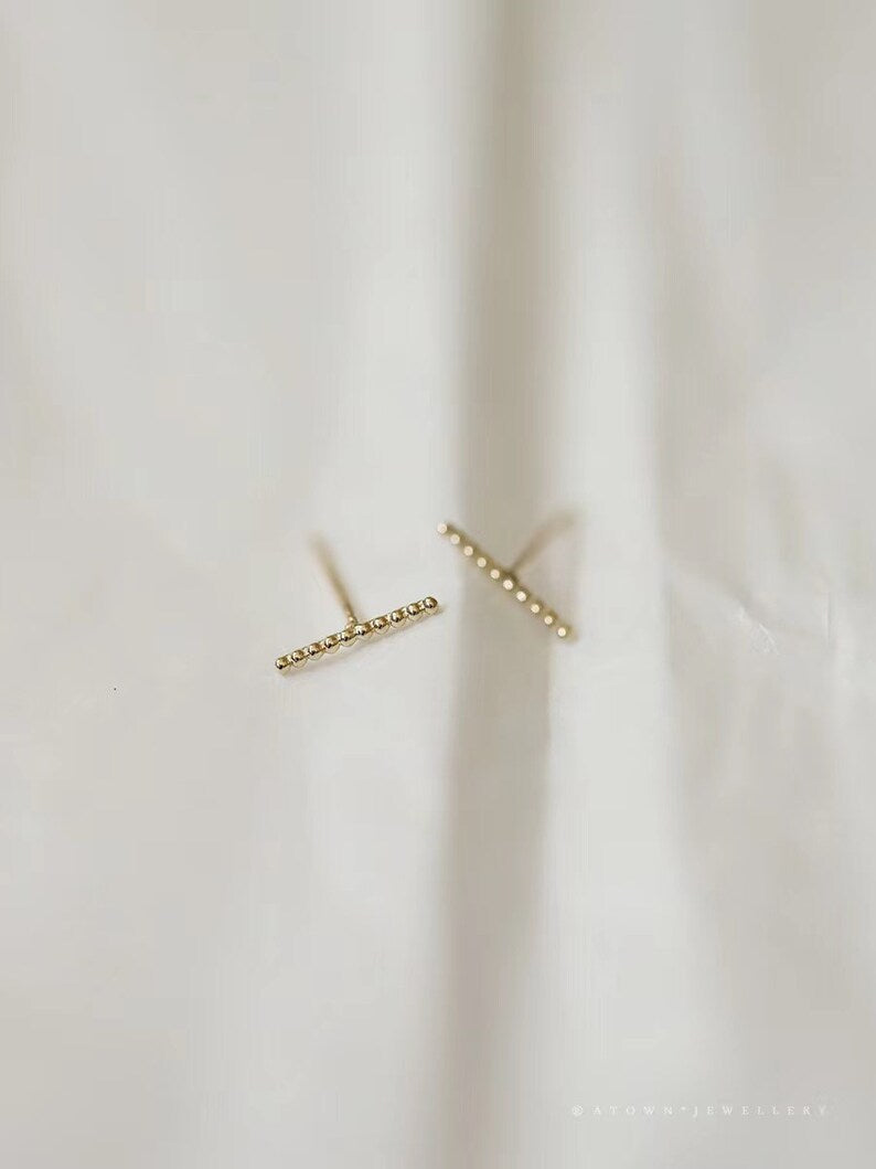 Beaded Wand Stud Earrings