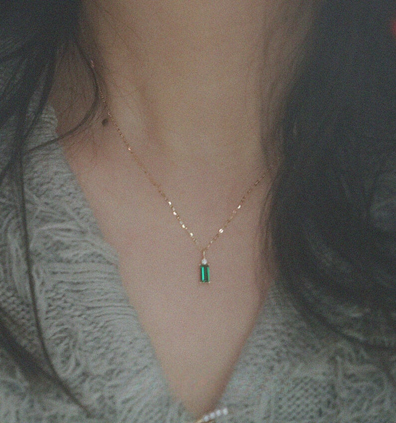 Jade Ovoid Charm Necklace