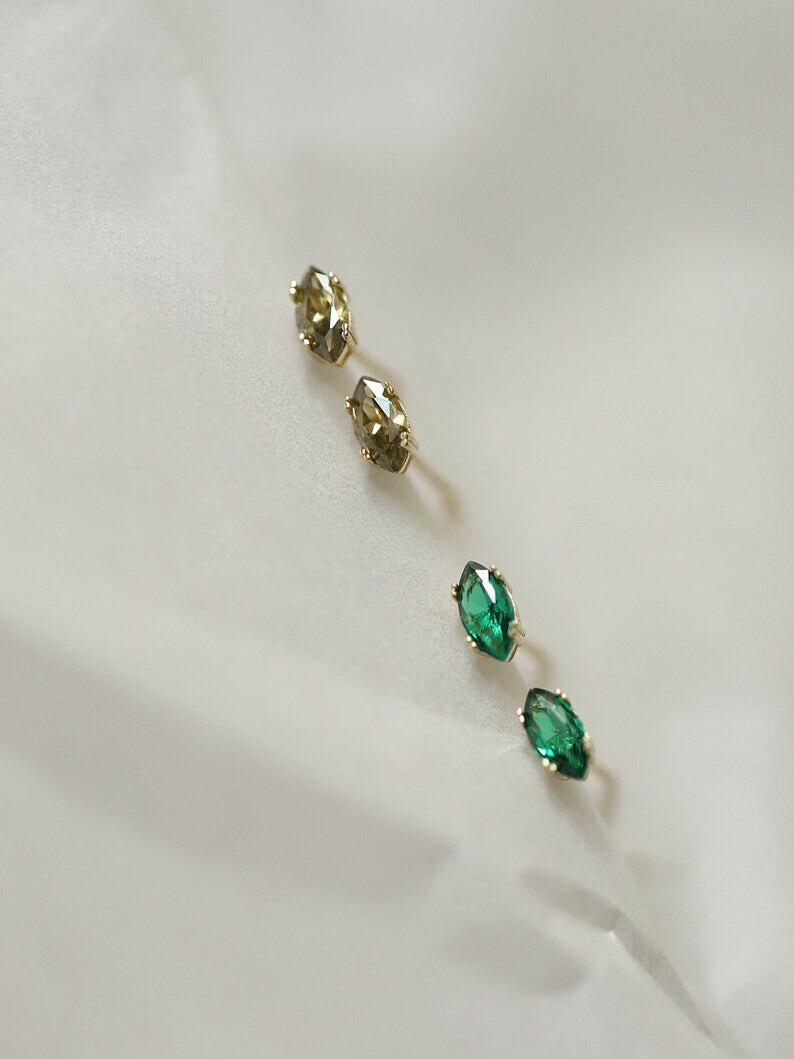 Petite Oval Gem Stud Earrings