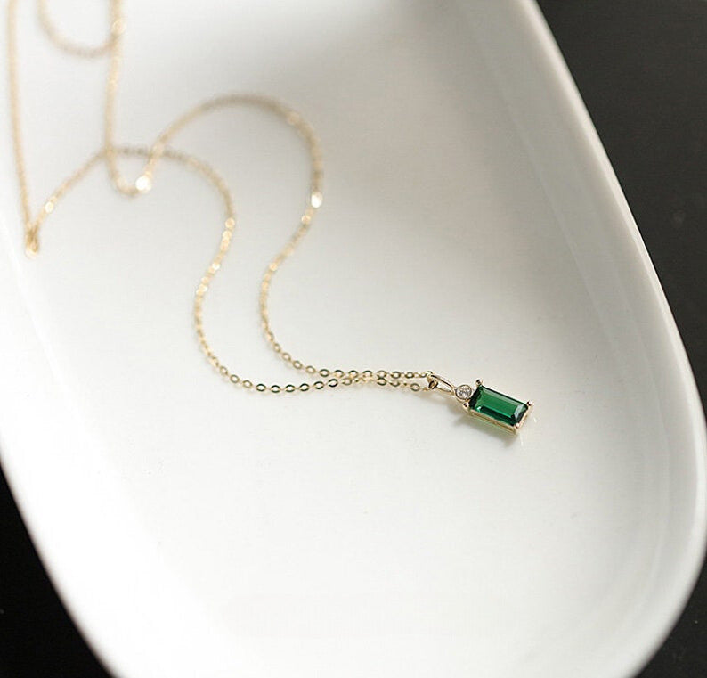 Jade Ovoid Charm Necklace