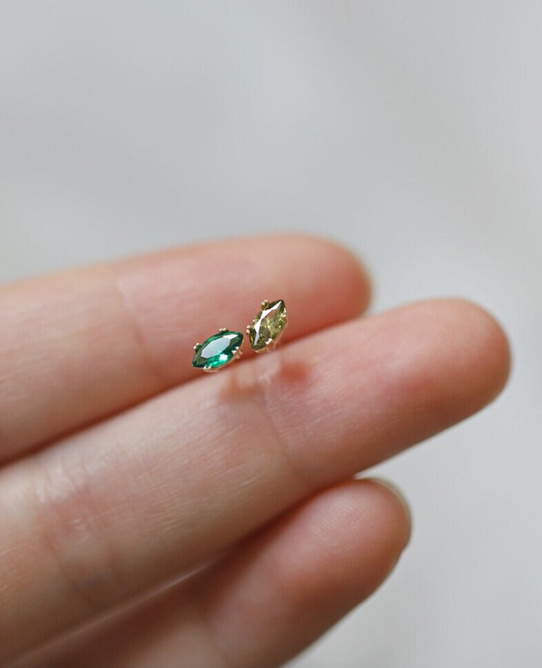 Petite Oval Gem Stud Earrings