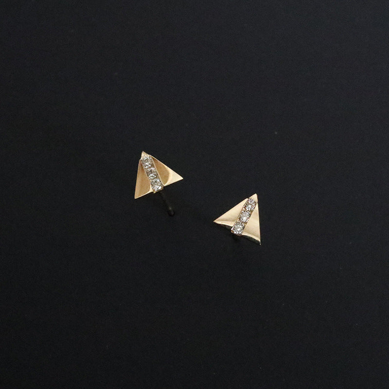 Bling Paper Plane Stud Earrings