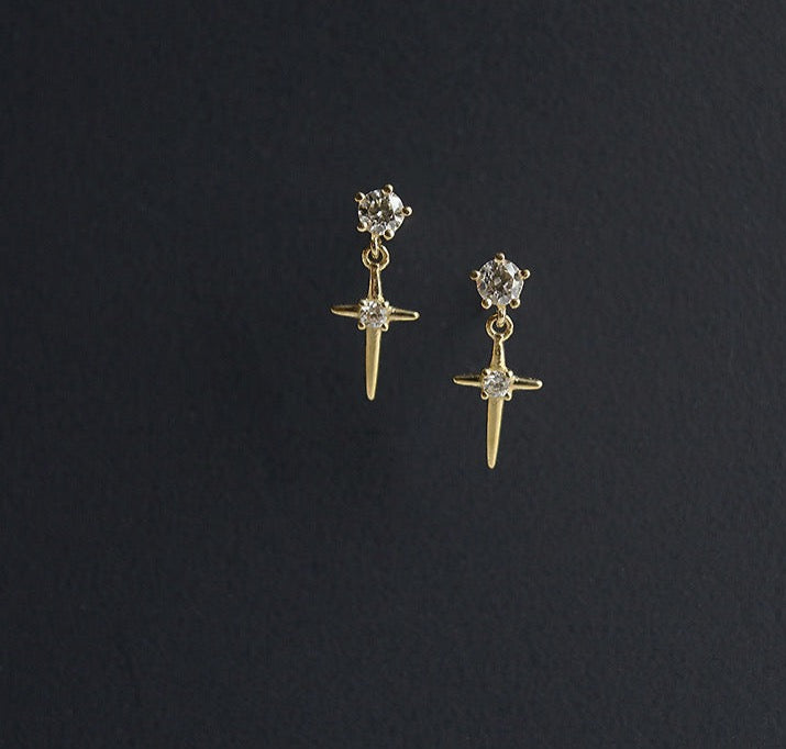 Cross Star Stud Earrings