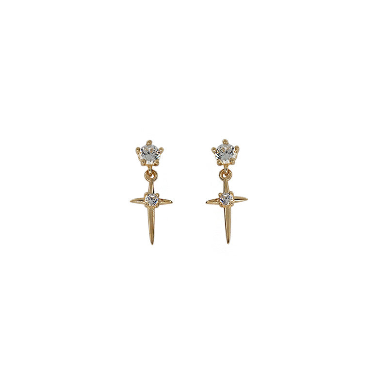 Cross Star Stud Earrings