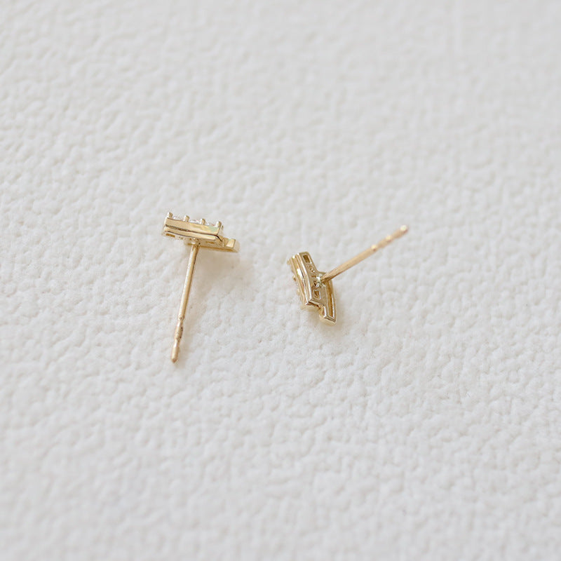 Double Row Crystal Stud Earrings