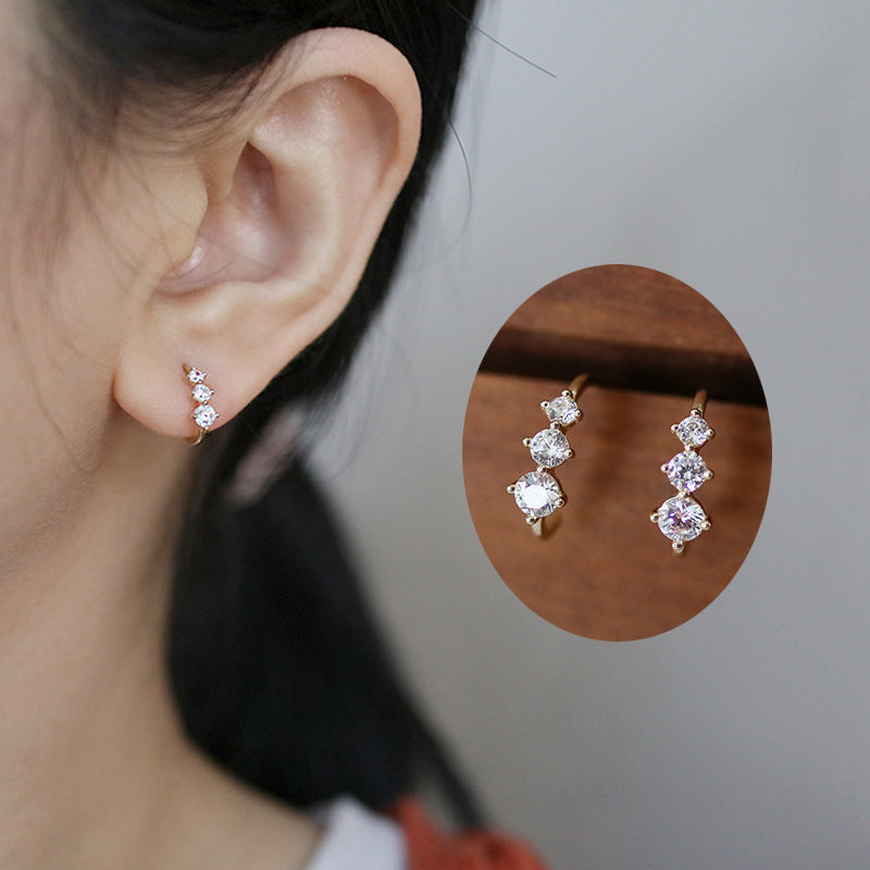 Triple Teardrop Hook Stud Earrings