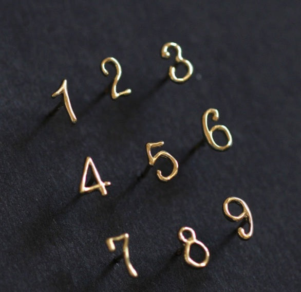 Lucky Number Stud Earrings