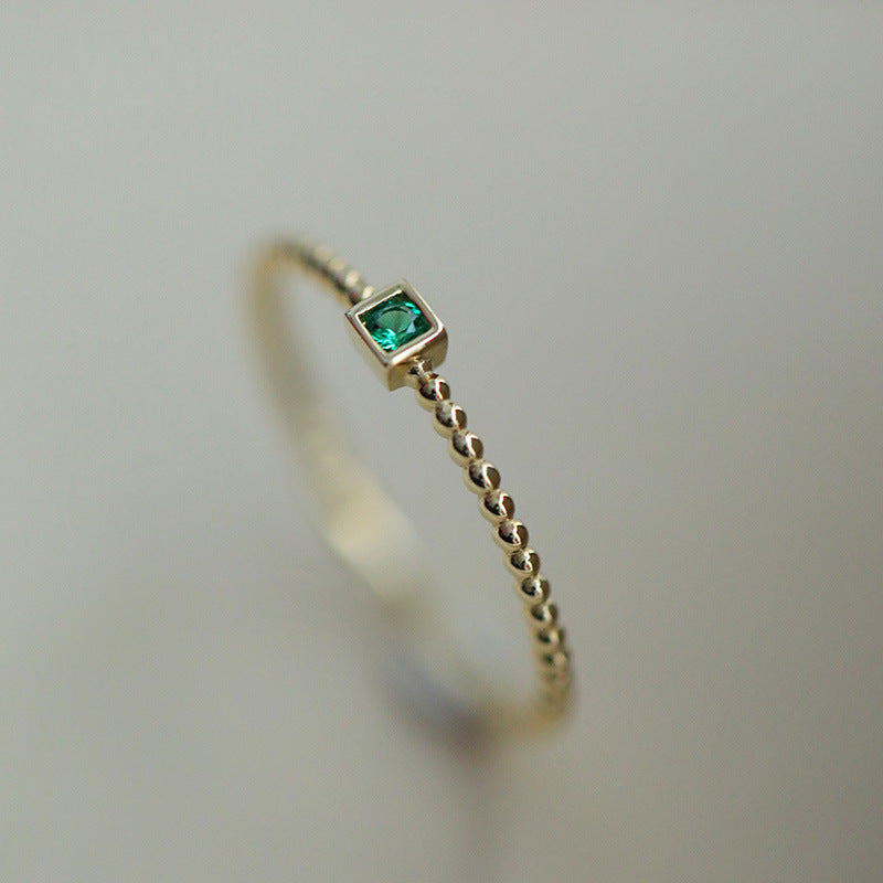 Emerald Mosaic Beaded Stackable Ring