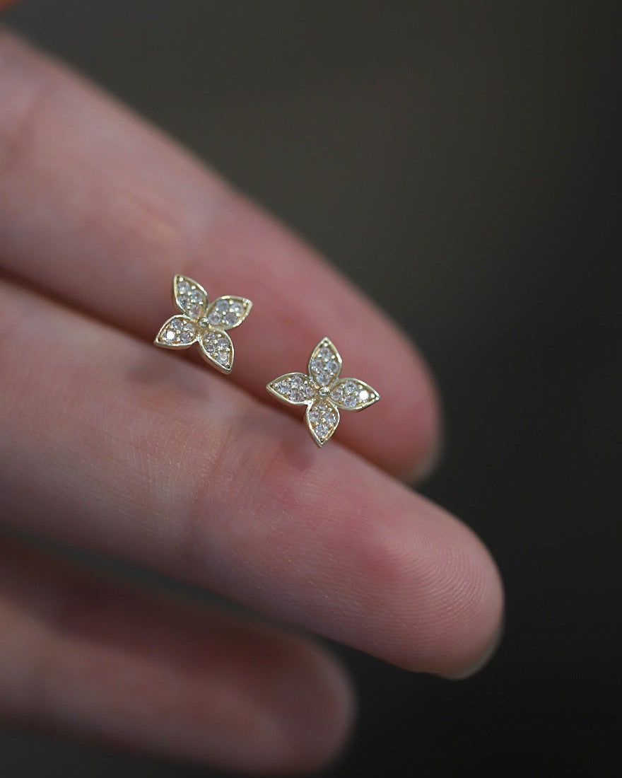 Crystal Flower Stud Earrings