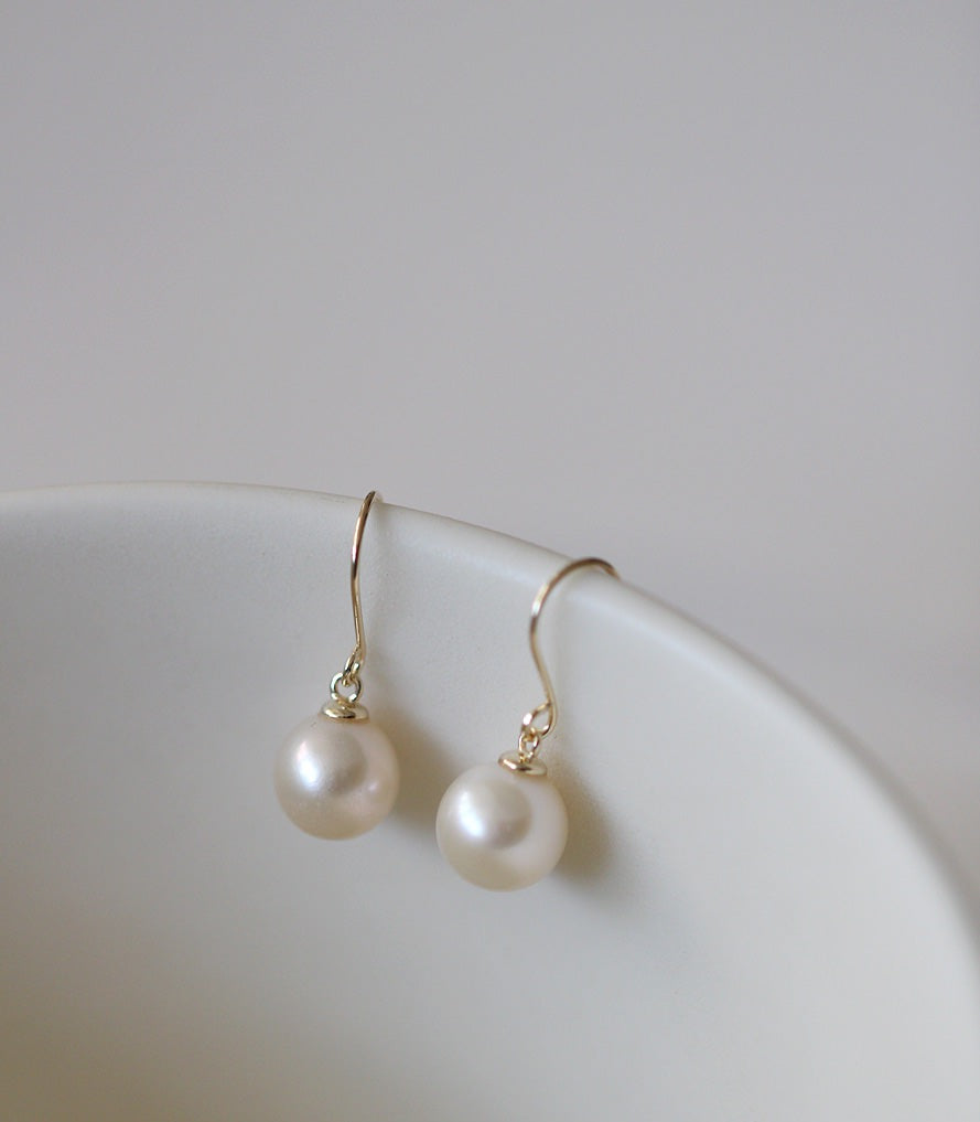 Pearl Dome Hook Earrings