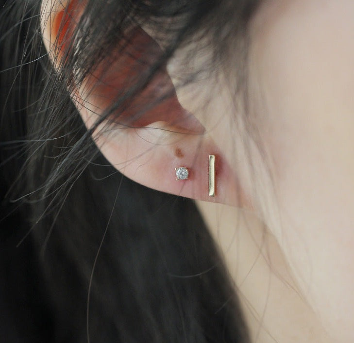 Asymmetric Wand Stud Earrings