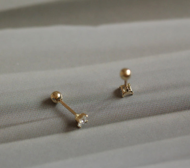 Diamond Square Stud Earrings