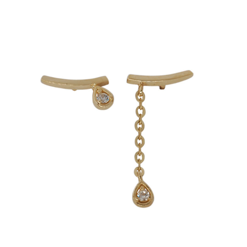 Asymmetrical Chain Stud Earrings