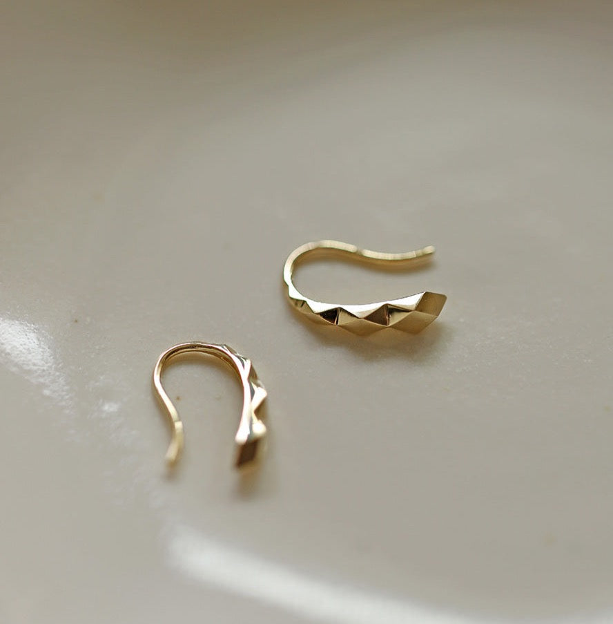 Rhombus Cut Hook Earrings