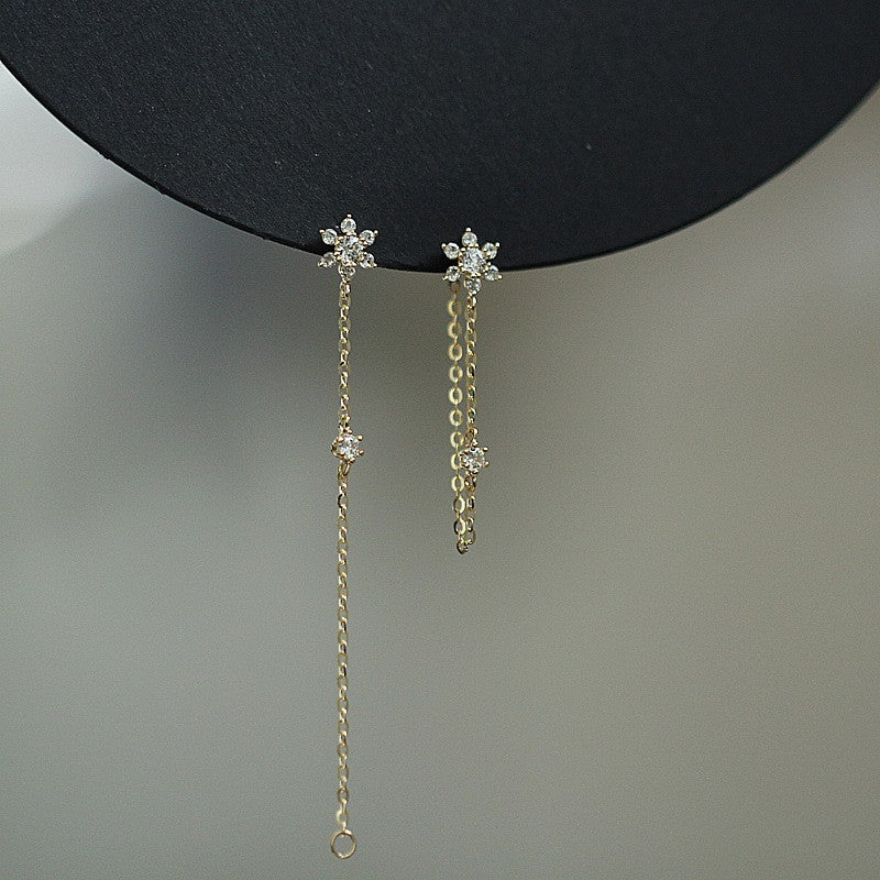 Cluster Flower Chain Stud Earrings