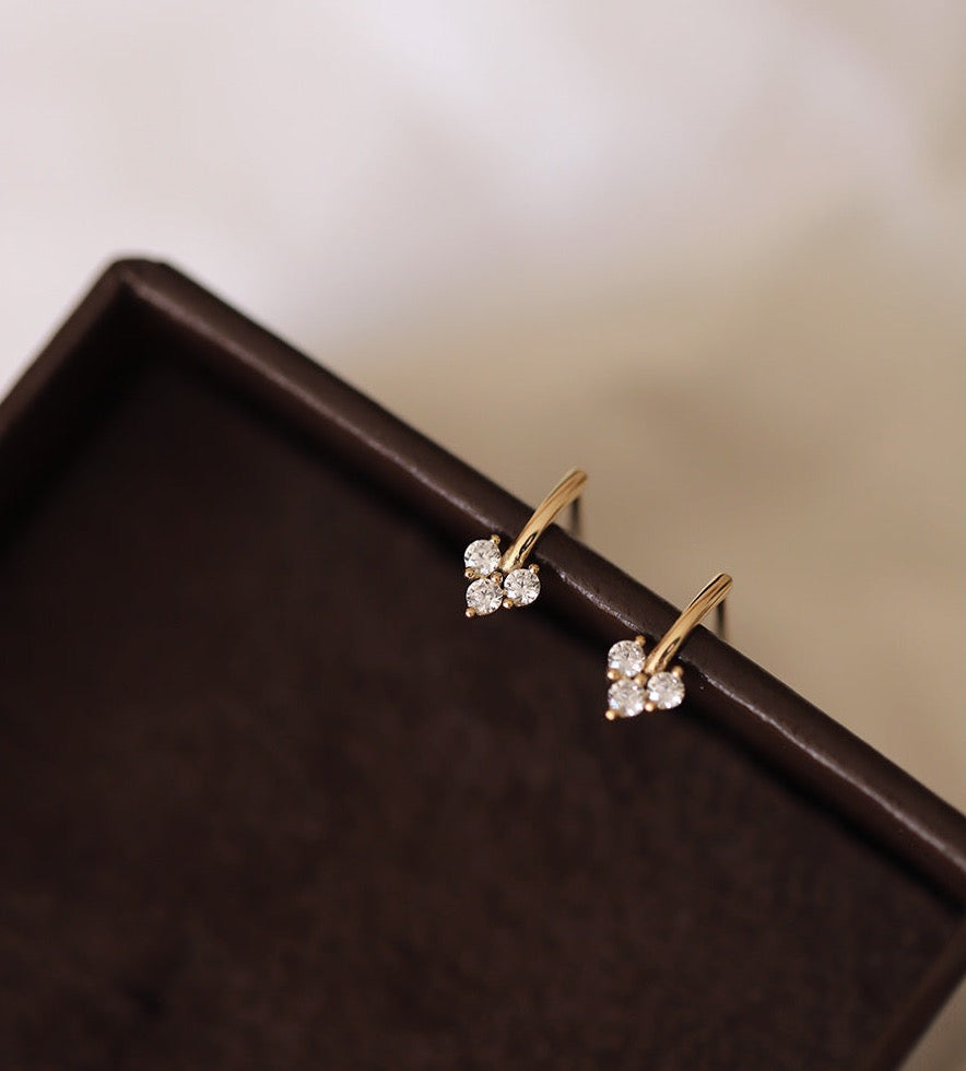 Royal Drop Hook Stud Earrings