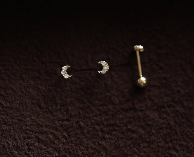 Clement Moon Stud Earrings