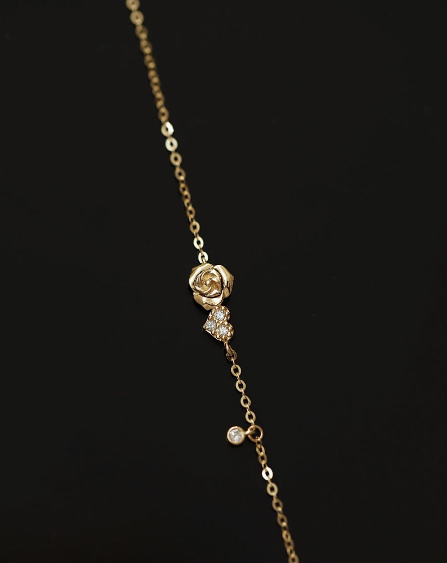 Diamond Rose-Heart Bracelet