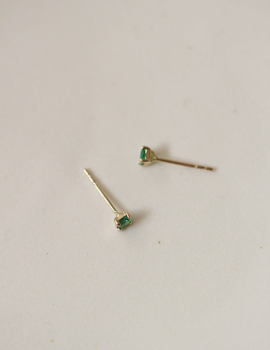 Emerald Square Stud Earrings