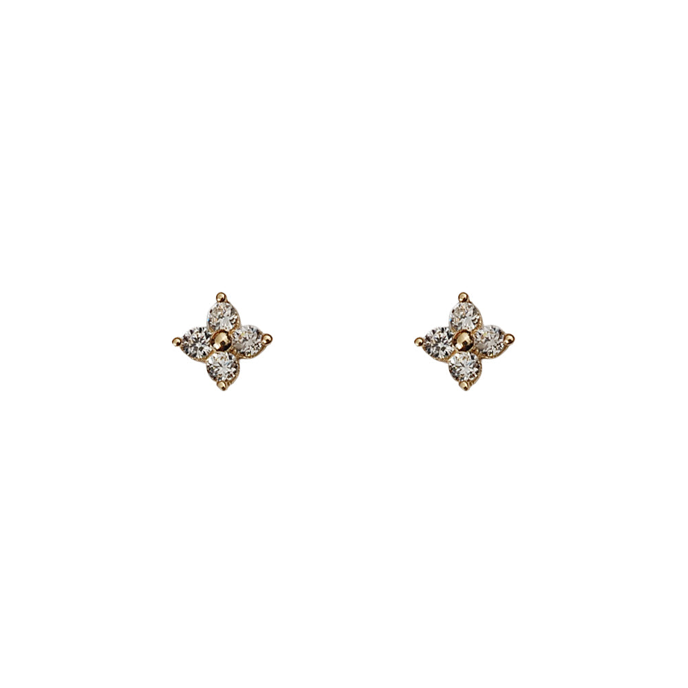 Dainty Clover Stud Earrings