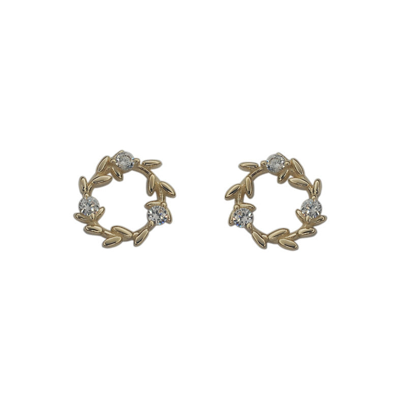 Olive Wreath Stud Earrings