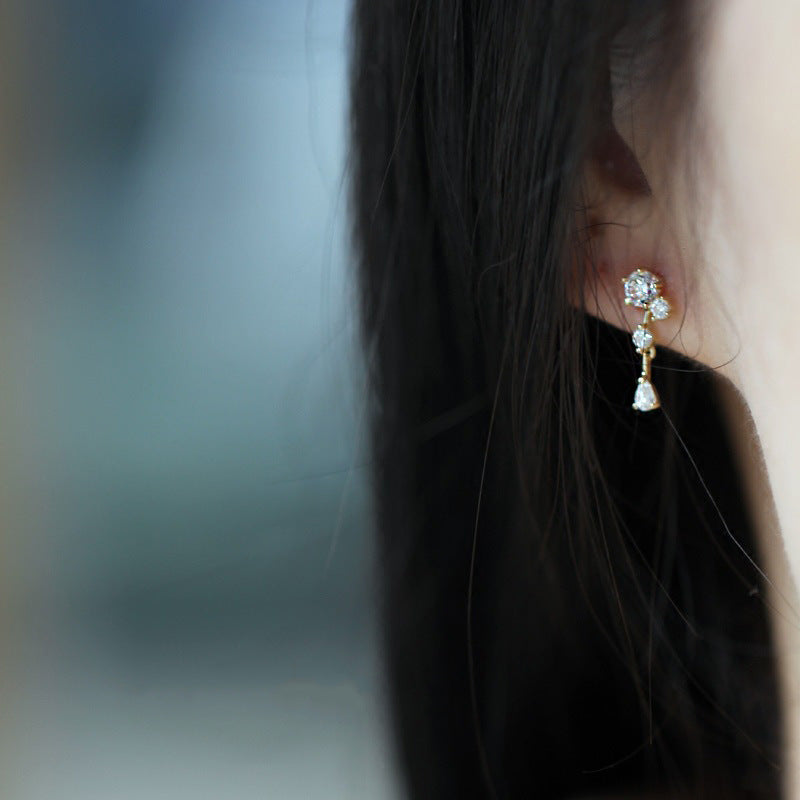 Rose Stem Stud Earrings