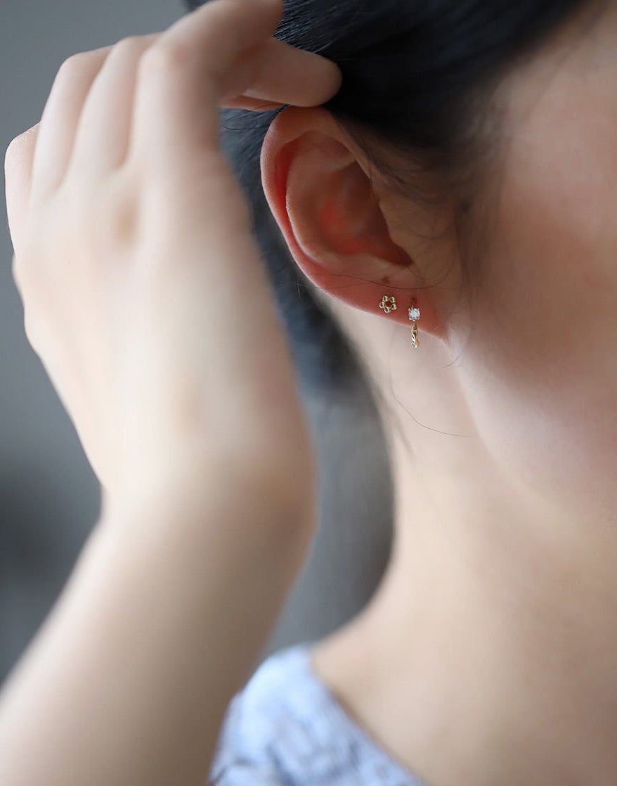 Beaded Flower Stud Earrings